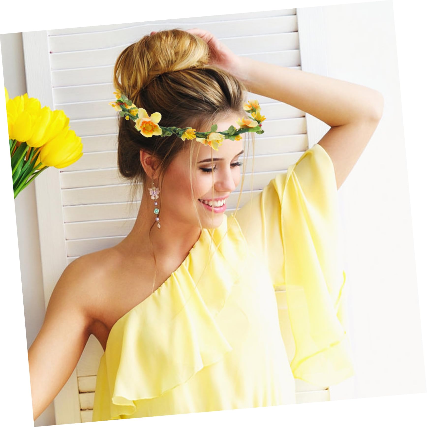 VALICLUD 12stücke Blumenkranz Haarschmuck Teilig Für Bräute Elegantes Stirnband Mit Lebhaften Blumen Für Hochzeiten Und Fotoshootings