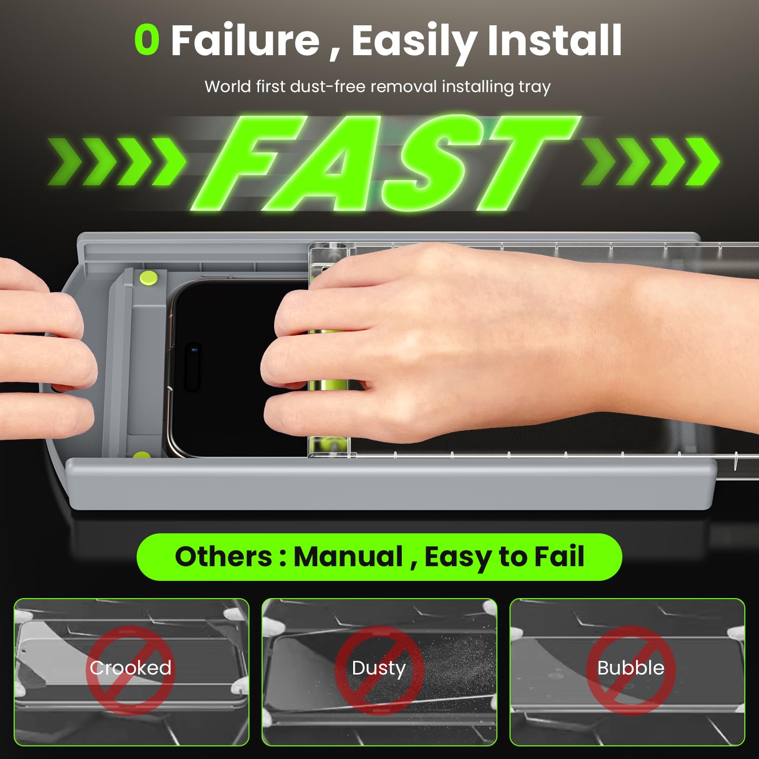 Esanik 2-Pack IPhone 16 Pro Max Privacy Screen Protectors - 360?? 4-Way Anti-Spy Tempered Glass With Installation Frame