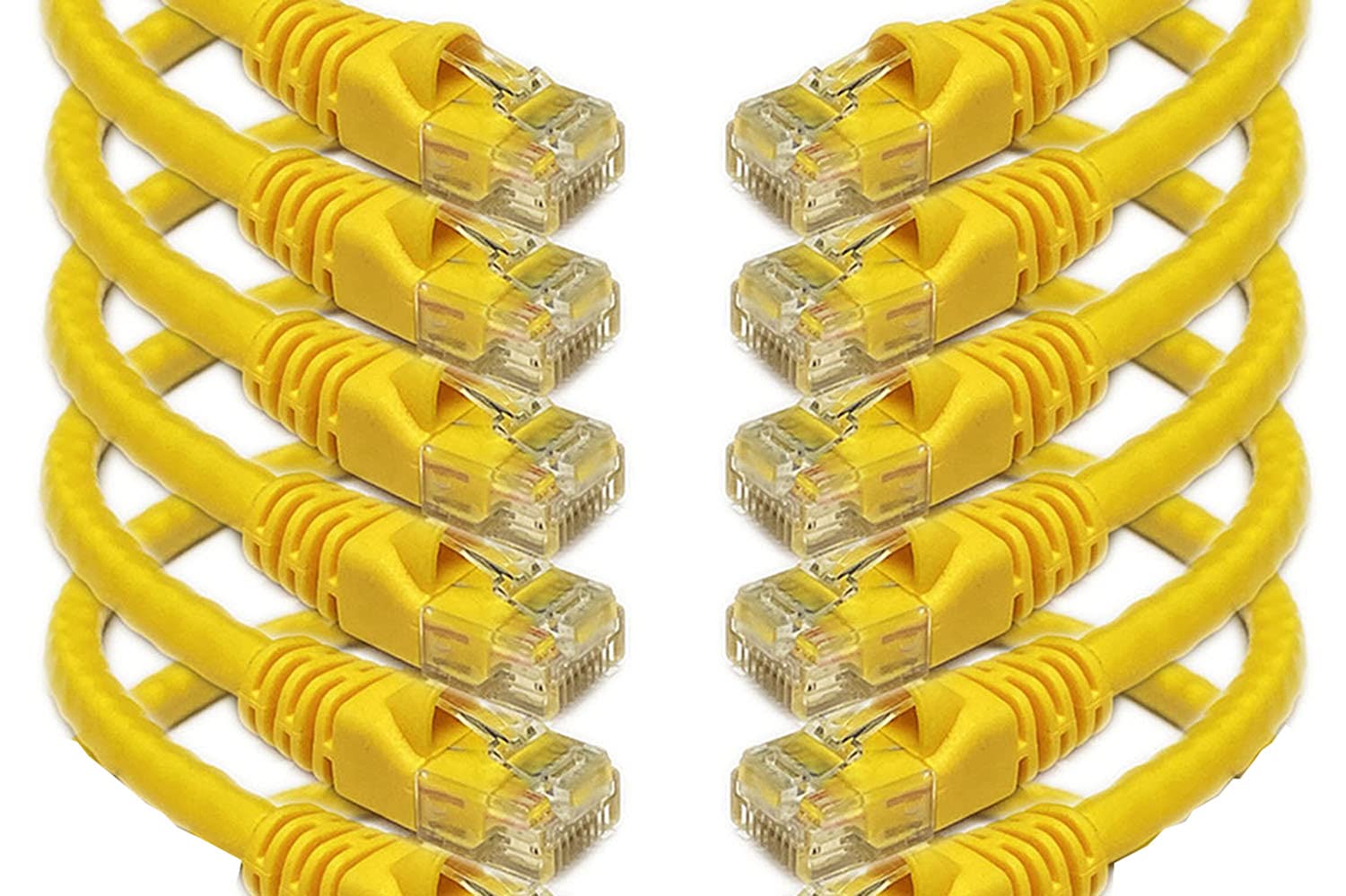 iMBAPrice UL Listed Cat6 0.5 Feet(6 Inches) Ethernet Network Patch Cable, LAN, UTP RJ45 Internet Cat 6 Cable (5-Pack) Yellow for Router, Modem, PS4/5,