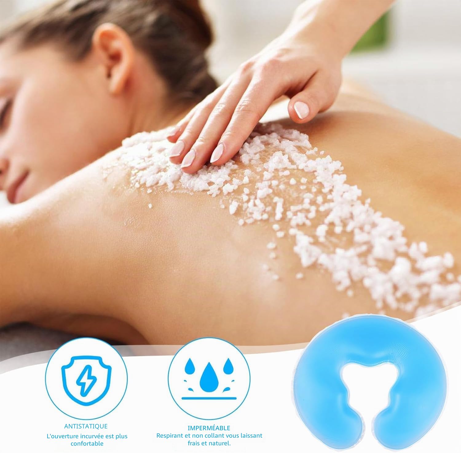 Coussin de Spa en Silicone, Coussin Facial en Silicone, Coussin de Gel pour Massage de la Tête, Coussin de Gel Facial pour Table de Massage, Coussin de Gel Facial, Dispositif de Massage Spa pour la