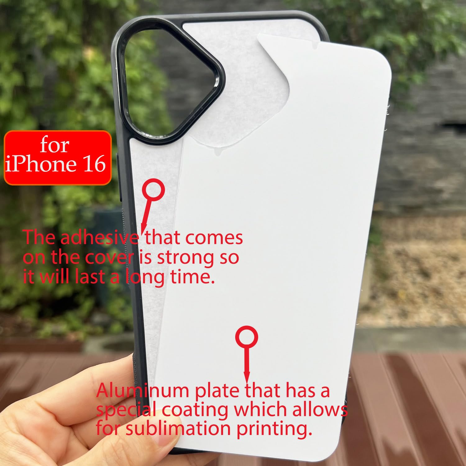 JUSTRY 10 x Sublimationsdruck-Blanko-Handyhüllen, bedruckbar, entworfen für iPhone 16, 15,5 cm (6,1 Zoll), weiche Gummi-Hülle + Aluminiumeinsatz, individuell bedruckbar, rutschfest, stoßfest, Schwarz
