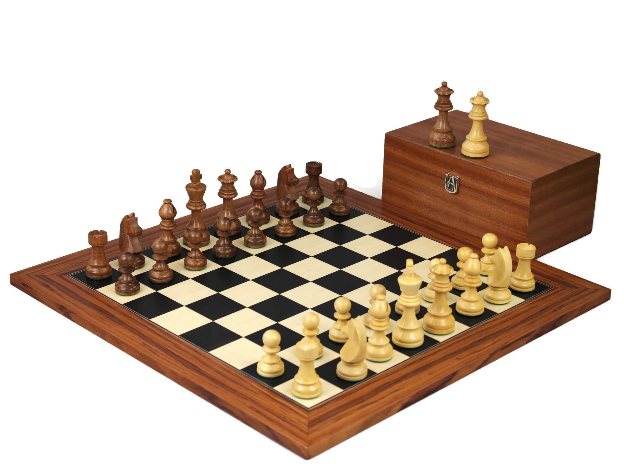 Set di scacchi in legno Palisander Board 20 pollici pesato Sheesham tedesco Staunton pezzi 9,75 pollici