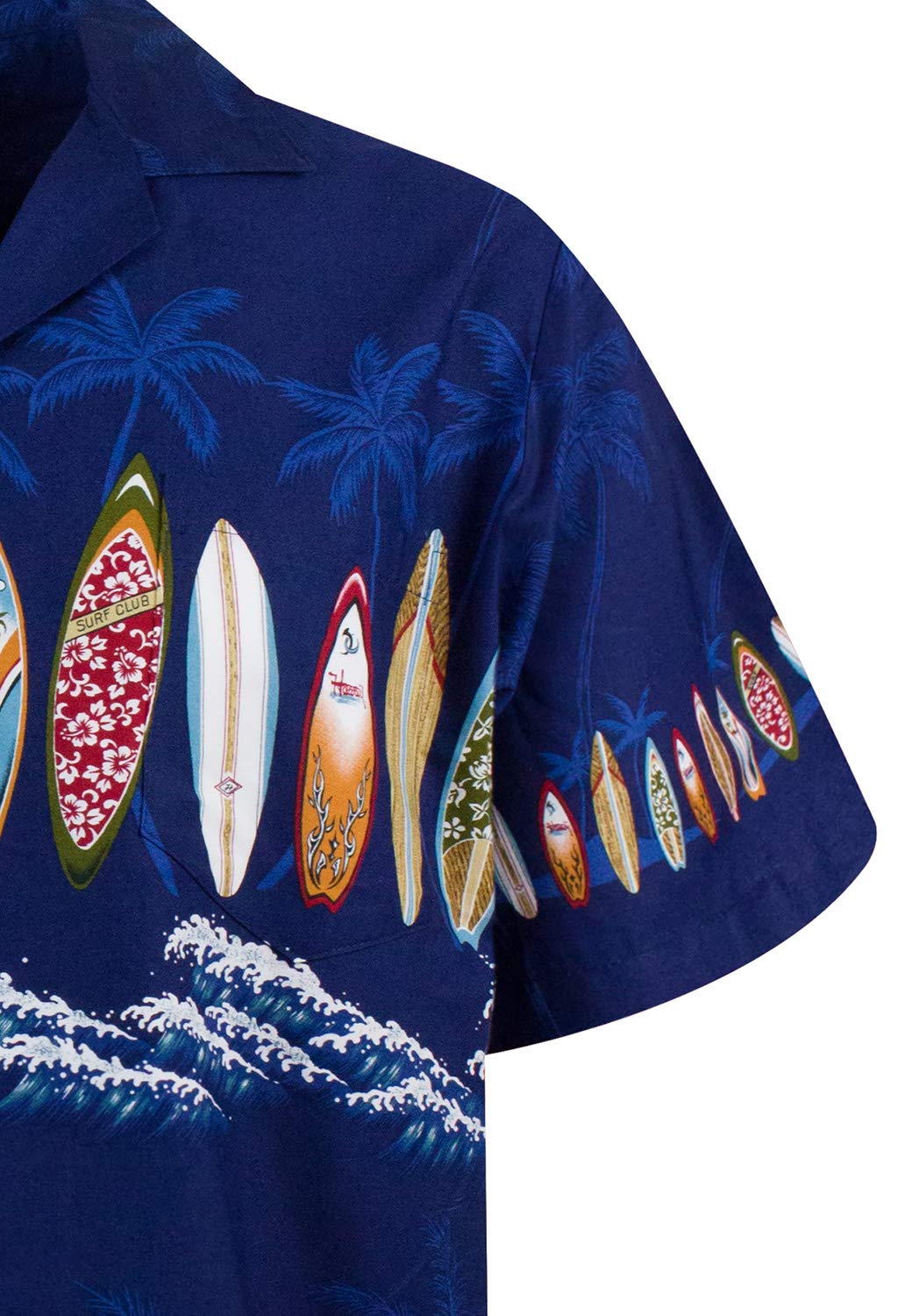 KY‘s | Original Camicia Hawaiana | Signori | S - 4XL | Maniche Corte | Tasca Frontale | Hawaii Stampa | Tavole Da Surf | Blu