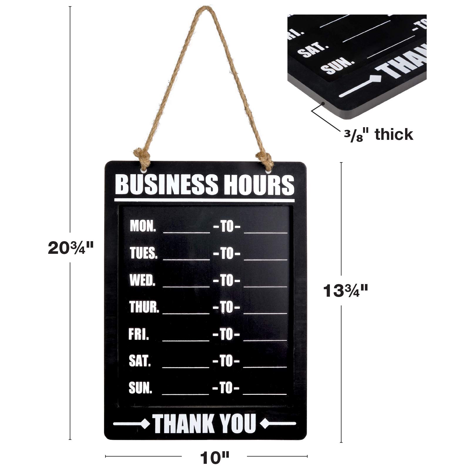 Amazon | Business Hours ハンギング黒板 ブラック 装飾 消せる