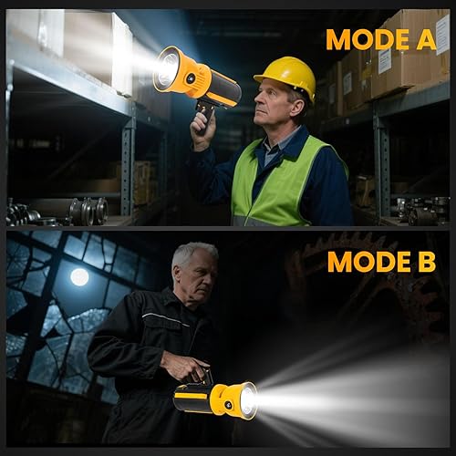 Miniatura 5 de LETOUR Linterna LED recargable con cabeza giratoria de 90, luces de punto súper brillantes para exteriores, linterna impermeable IPX6 para