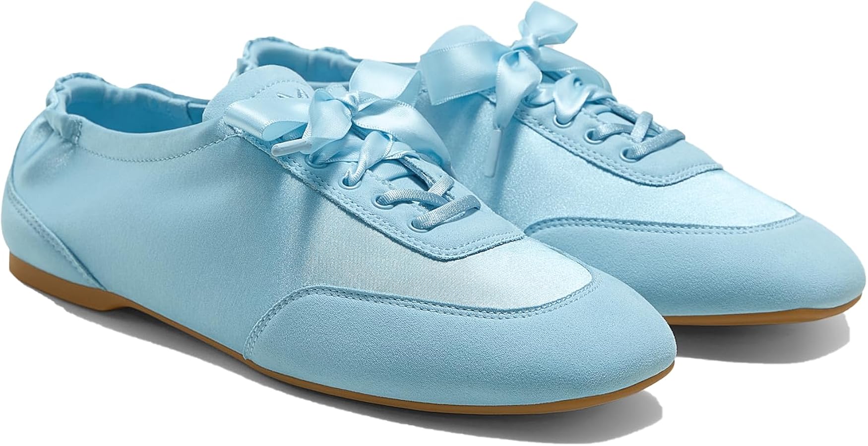 Amazon.com | VIVAIA Cristina Square-Toe Lace-Up Satin Sneakerina