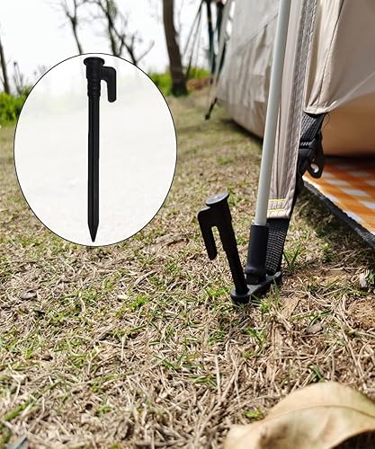 Miniatura 4 de OMYZERO Paquete de 50 estacas de plástico de 5.7 pulgadas, estacas de anclaje de plástico resistentes para tiendas, estacas de arena, estacas de