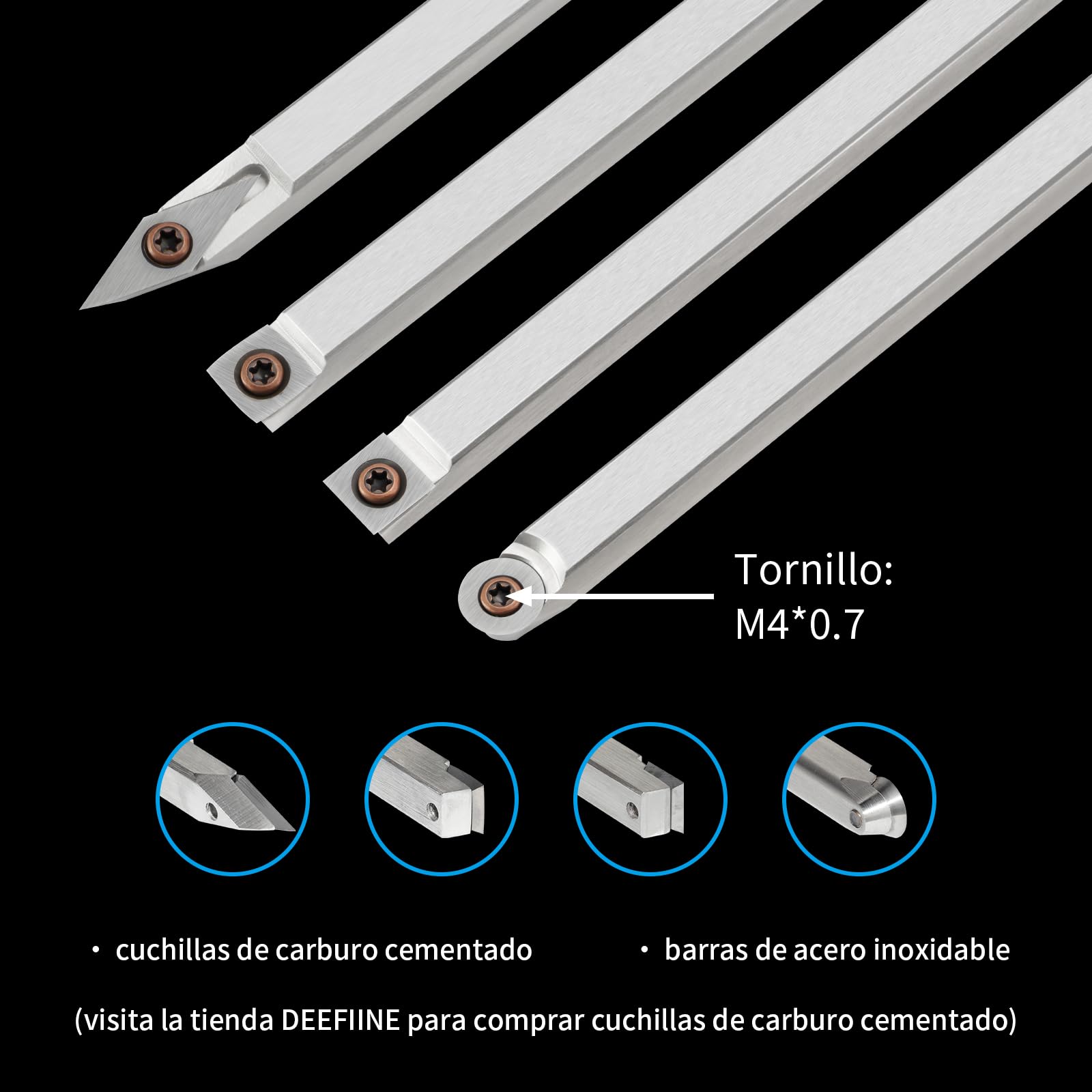 465mm de Torneado de Madera para Torno de Carburo, Formones para Madera, Herramientas de Torno de Carburo, Herramientas de Torno para Aficionados a la Artesanía(4AA)