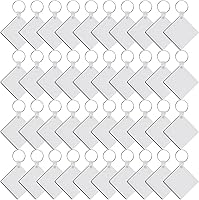 Vista 9 de Duufin 120 piezas de llavero de sublimación en blanco rectángulo de transferencia de calor de doble cara MDF tablero llavero en blanco