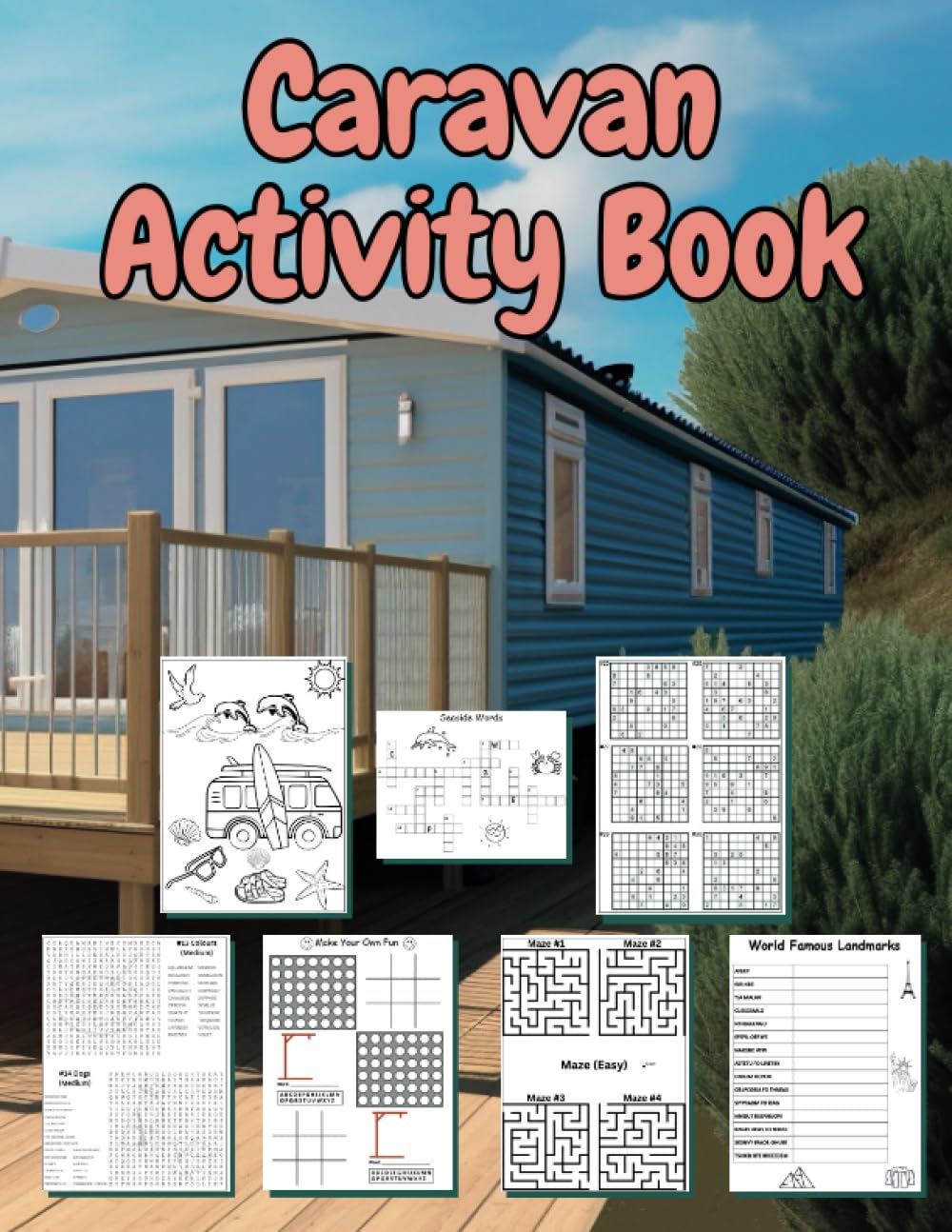 Caravan Activity Book: 108 Page | 100+ puzzles | Wordsearches, Crosswords, Colouring and more