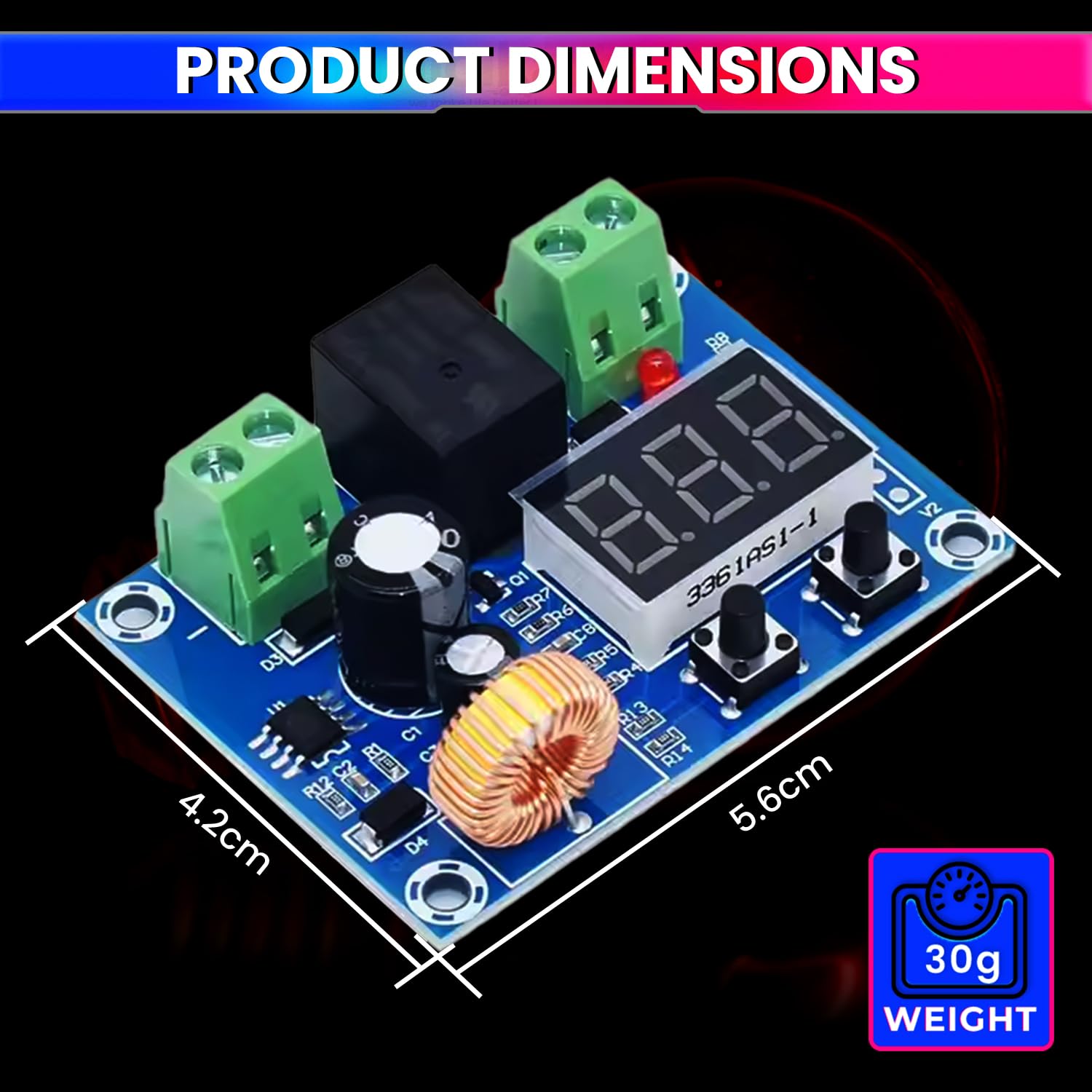 amiciSolar DC 12V-36V Charger Module – Under Voltage & Over-Discharge Battery Protection | Adjustable Cut-Off | Smart Battery Management - Image 5 thumbnail