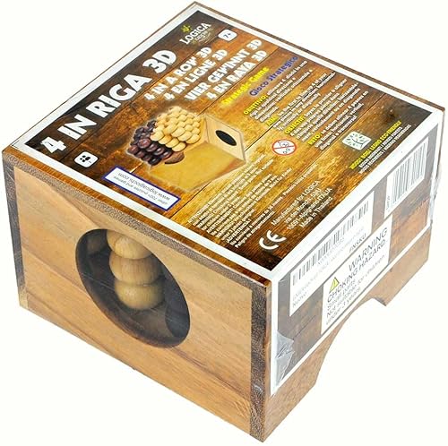 Miniatura 6 de Logica Puzzles Art. 4 in a Row 3D - Juego de mesa 3D en madera fina - Juego de estrategia para 2 jugadores - Versión de viaje