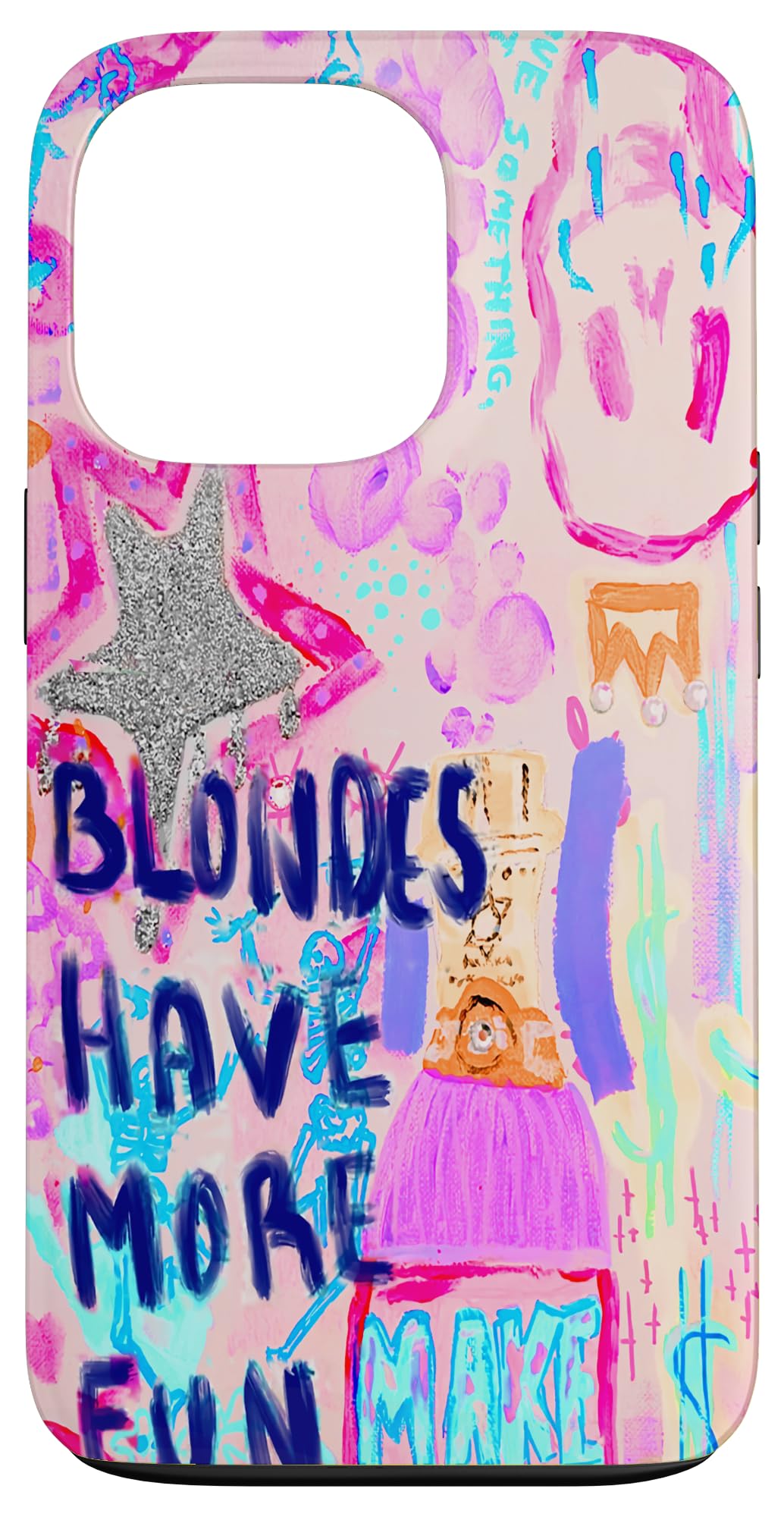 iPhone 13 Pro Aesthetic Blondes Have More Fun Pink Preppy Watercolor Case