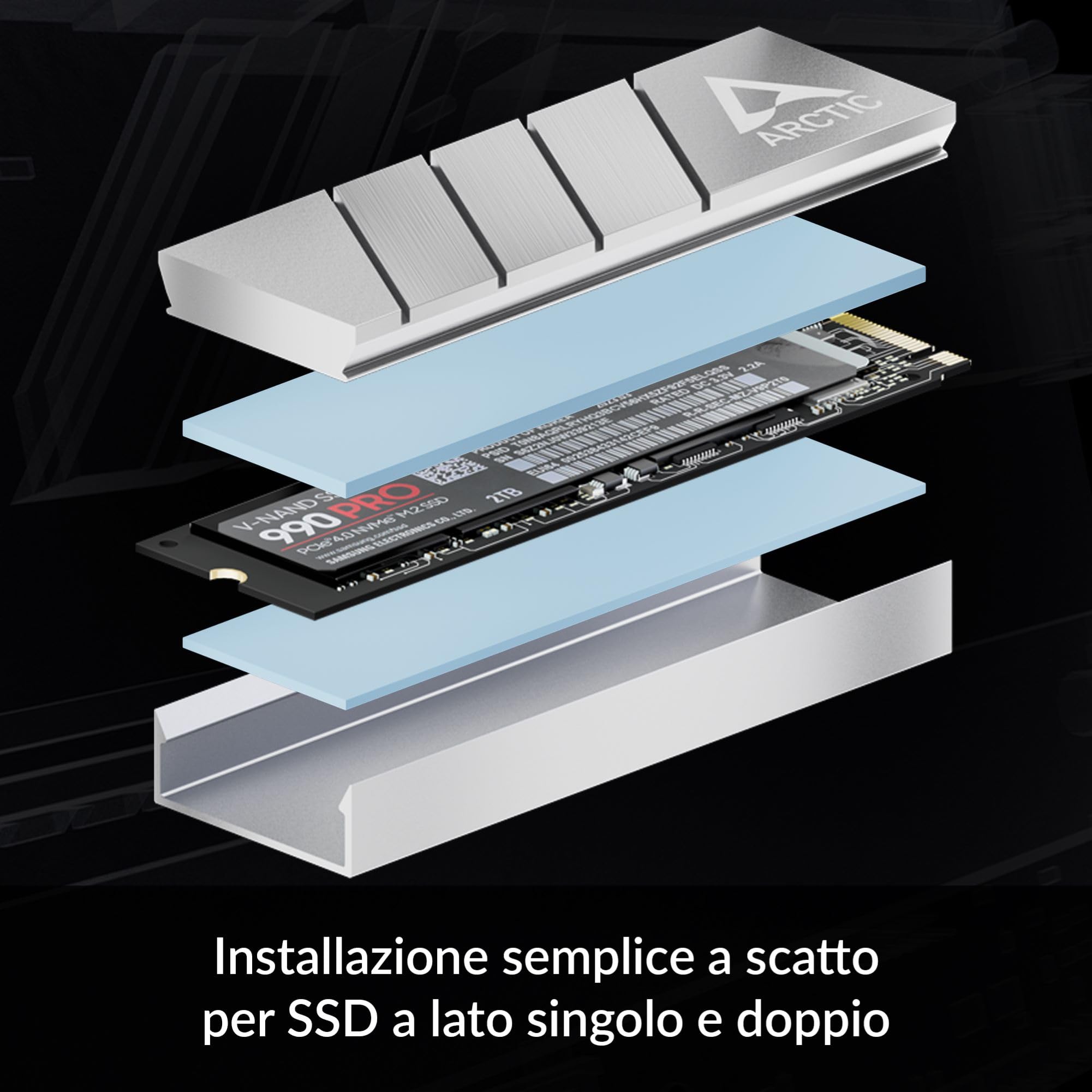 Dissipatore di calore SSD M.2 2280 con cuscinetto termico 2