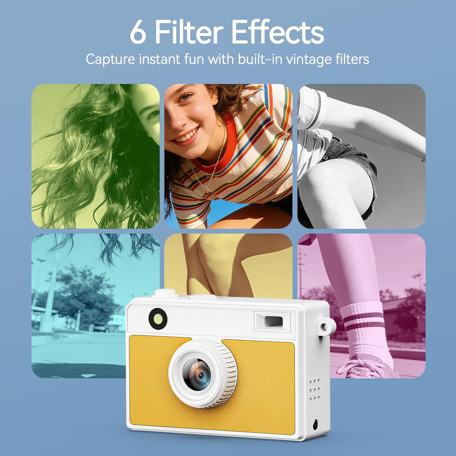 Mini Keychain Camera, 2K 20 MP Mini Digital Camera with 16G Card for Travel and Vlog, Long Battery Life, Photo Video Camera Compact and Portable for Kids, Teens, Yellow