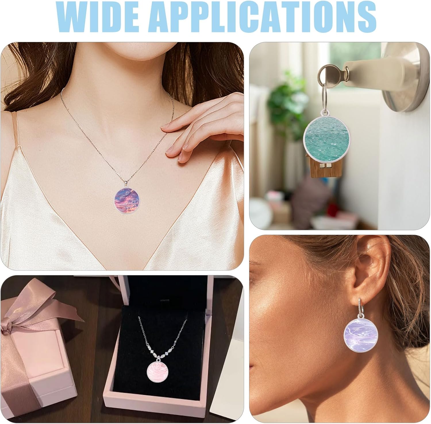 Round Open Back Bezel Pendants Hollow Pendant for Resin Blank Hollow Pendant Alloy Round Shape Frame Charms for Earrings Bracelets Necklaces Jewelry Making - Image 7