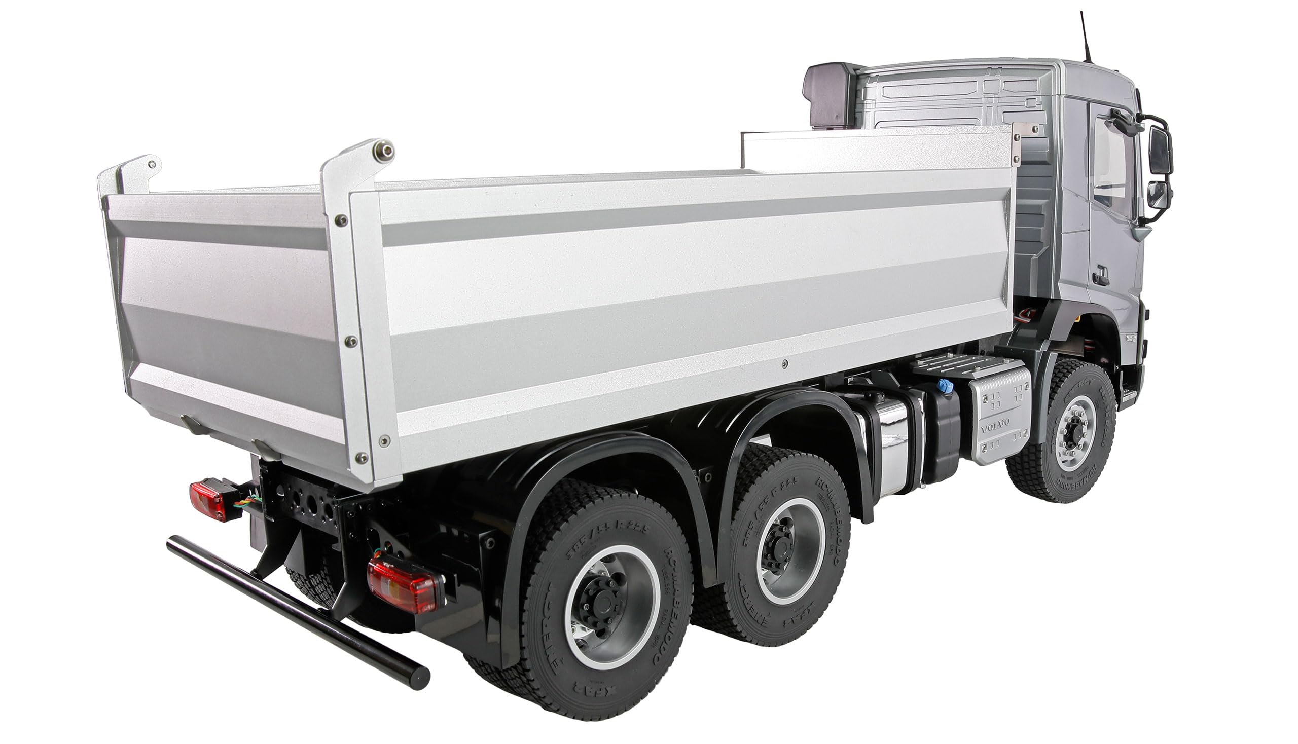 Volvo FMX E015 wywrotka licencyjna ciężarówka 6x4 1:14 RTR srebrna zdalnie sterowana