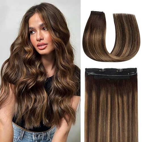 Invisible Wire Hair Extensions One Piece with Clips and Adjustable