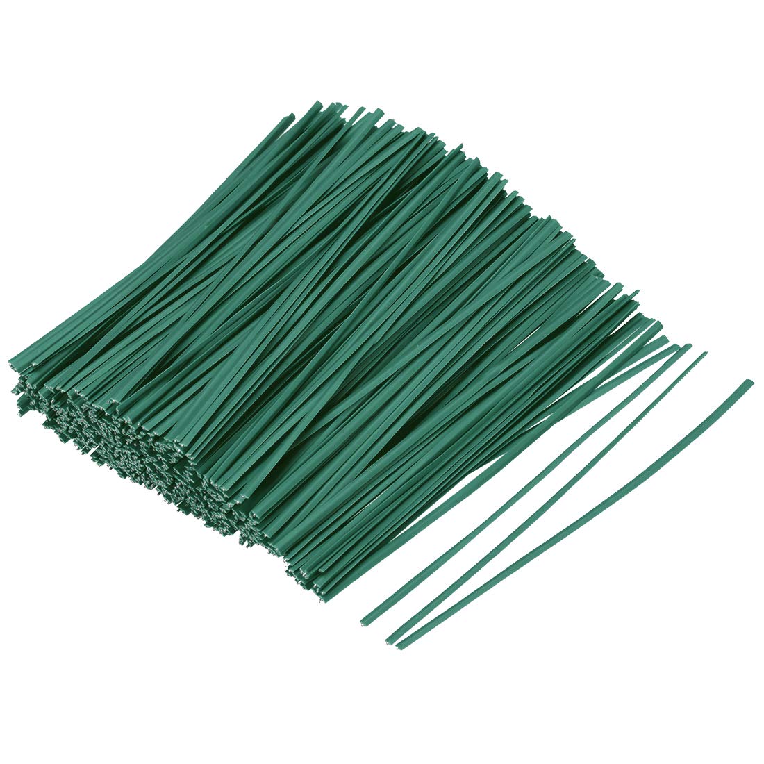 uxcell Metallic Twist Ties 100mmx2mm Plastic Green Cable Cord Ties 1000pcs
