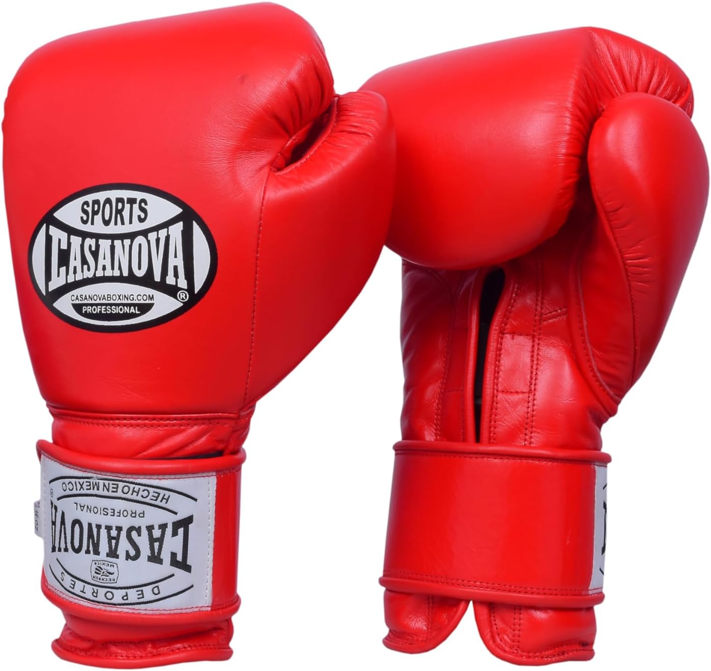 Casanova Boxing® Professional LACE-UP Boxing Fight Gloves (Red, 8 oz)