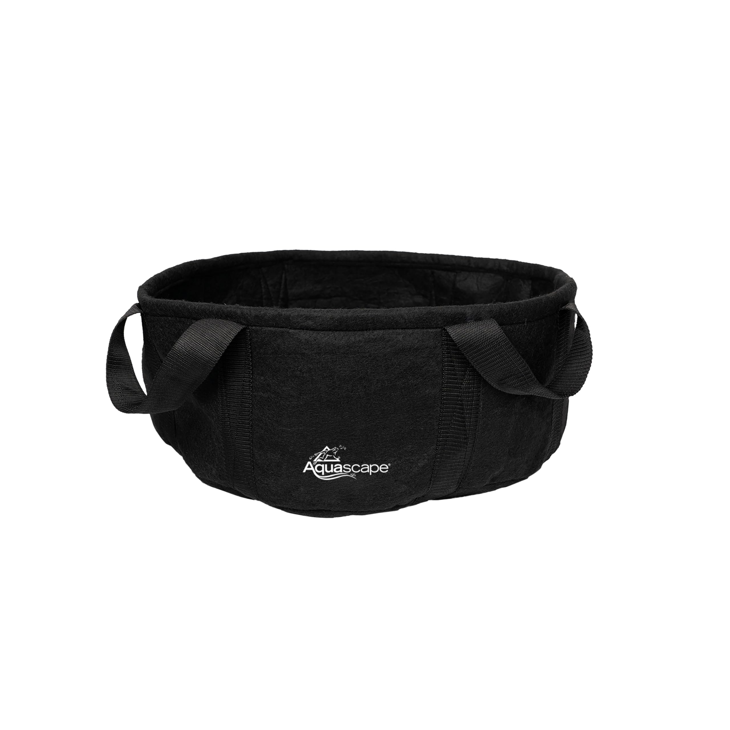 Aquascape Heavy Duty Aquatic Plant Pot with Handles, Non-Woven Geotextile, 16 inch Dia (40.6 cm), Black 47004