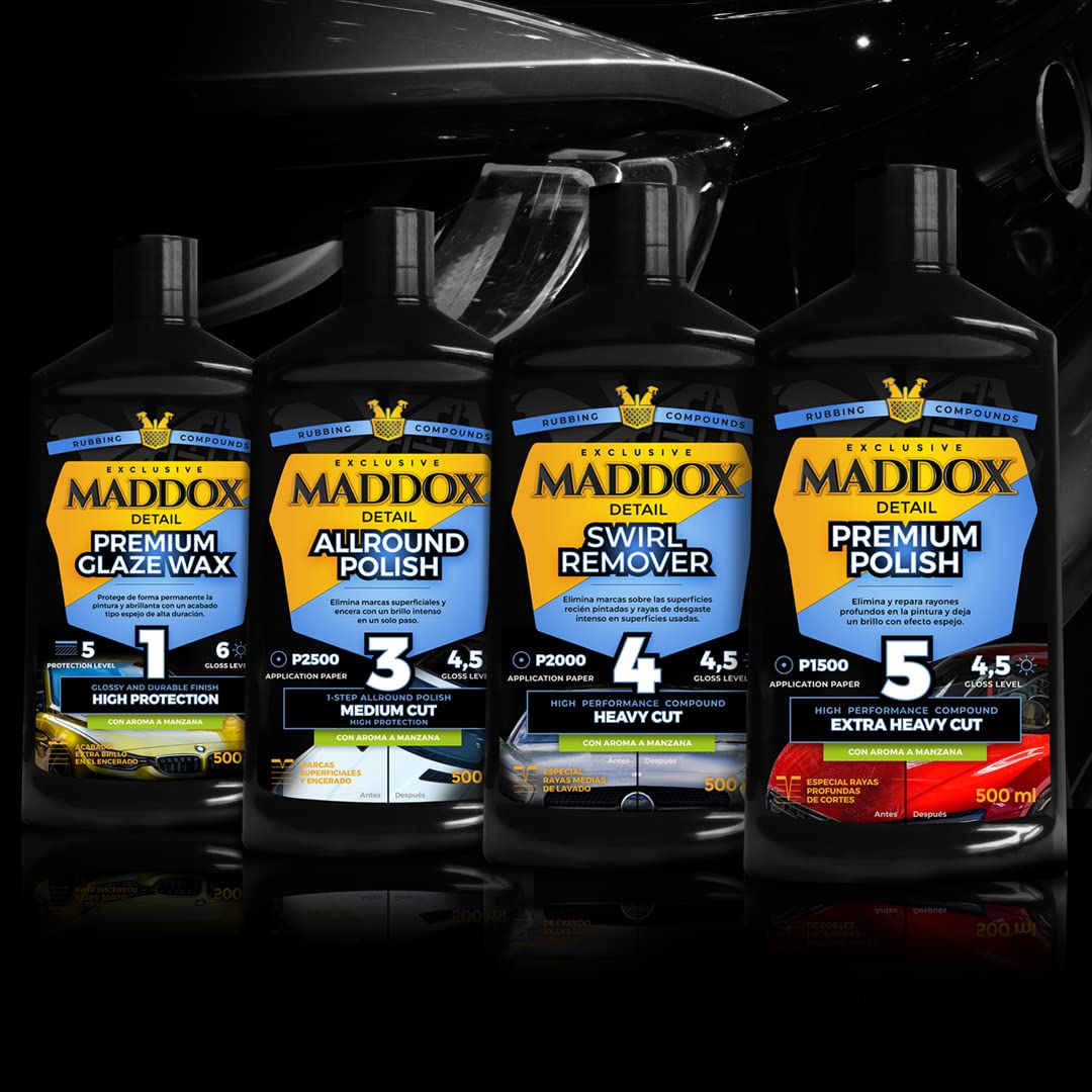Maddox Detail - Swirl Remover 500ml | Lucidante per Auto ad Alte Prestazioni | Rimuove Graffi e Segni di Lavaggio | Rinnova la Vernice | Lucidante per Auto Graffi per la Pulizia dell'Auto