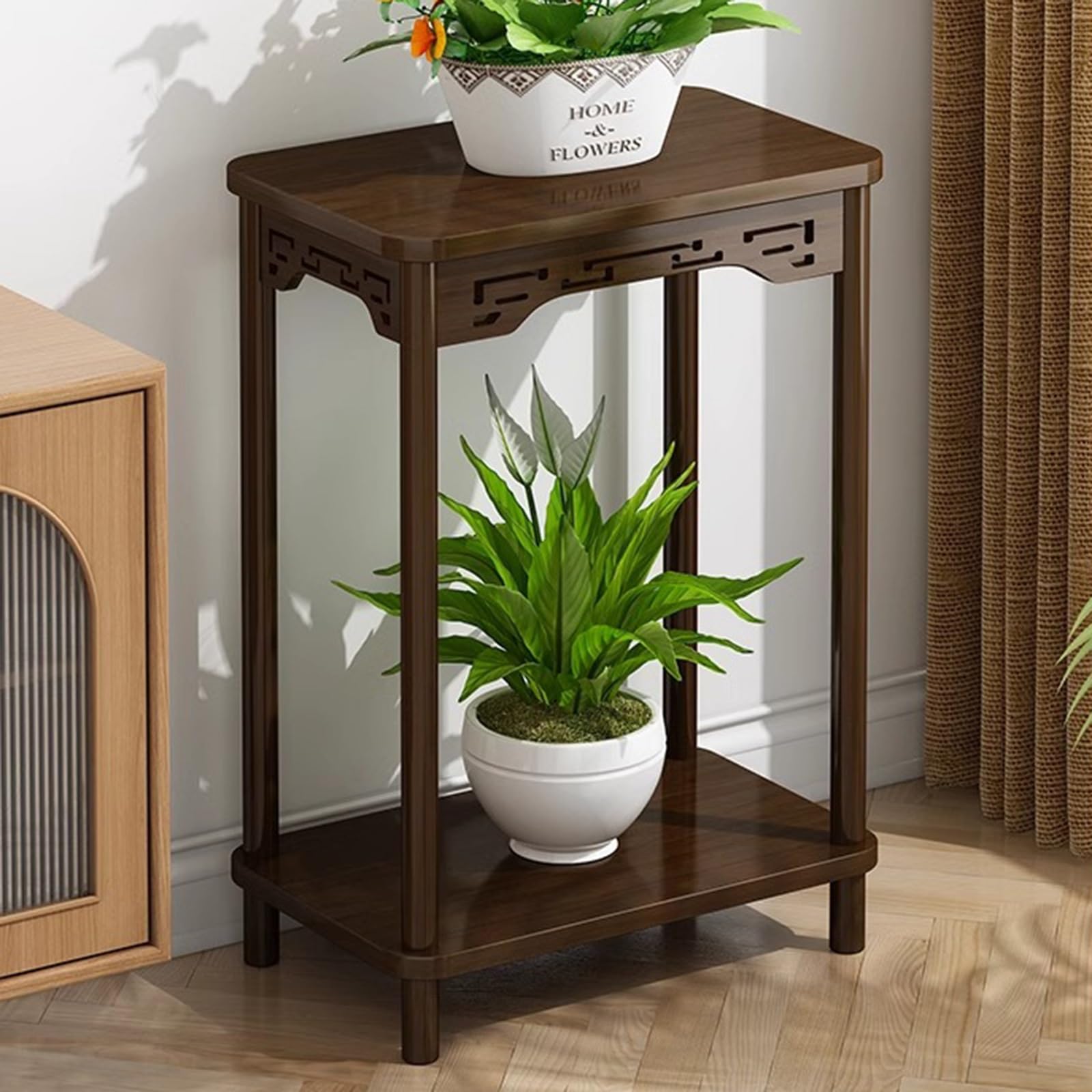 Ce Support à Plantes en Bois pour l'intérieur, étagère d'angle pour Plantes, Organisateur Vertical en Bois pour Patio, Jardin et Salon (30 * 30 * 73cm)