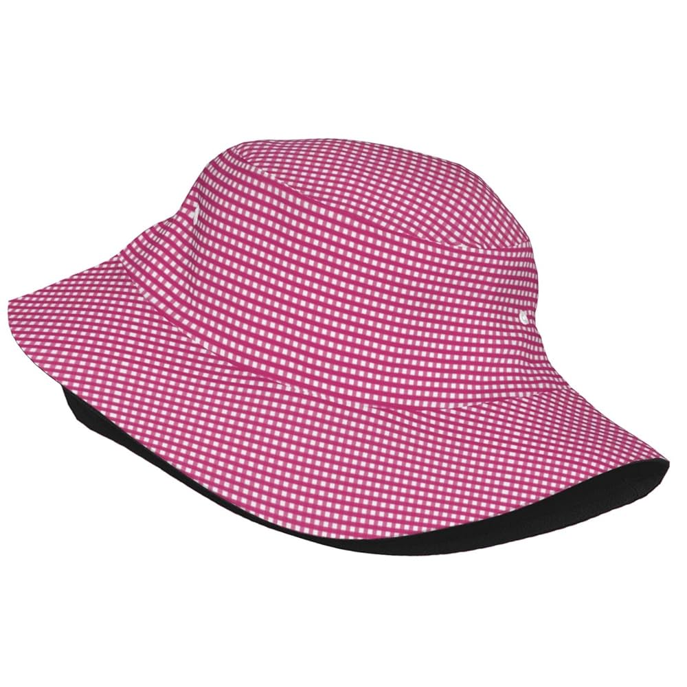【Sinoon】★韓国人気★Gingham Check Bucket Hat Pink★ SINOON