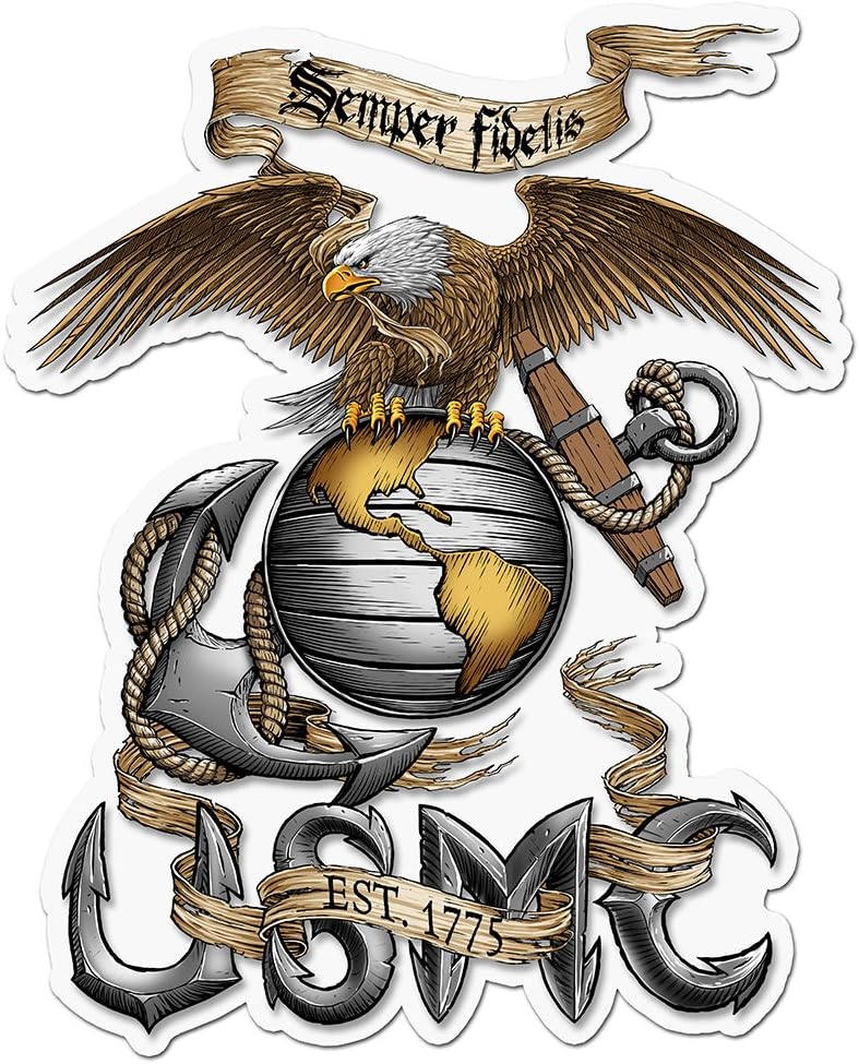 Erazor Bits Marine Corps Reflective Decals (4in,2pack