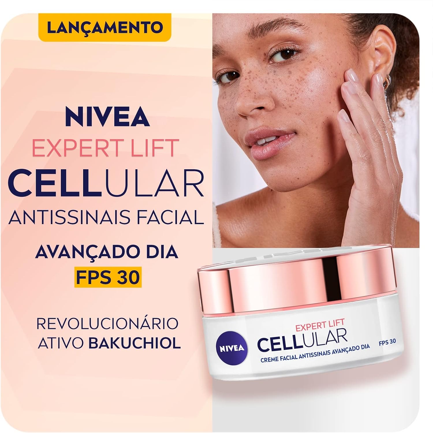NIVEA Creme Facial Antissinais Cellular Lift Dia FPS 30 50ml - Creme facial antissinais com bakuchiol puro, ativo revolucionário estimula a produção de colágenO NIVEA Creme Facial Antissinais Cellular Lift Dia FPS 30 50ml - Creme facial antissinais com bakuchiol puro, ativo revolucionário estimula a produção de colágenO