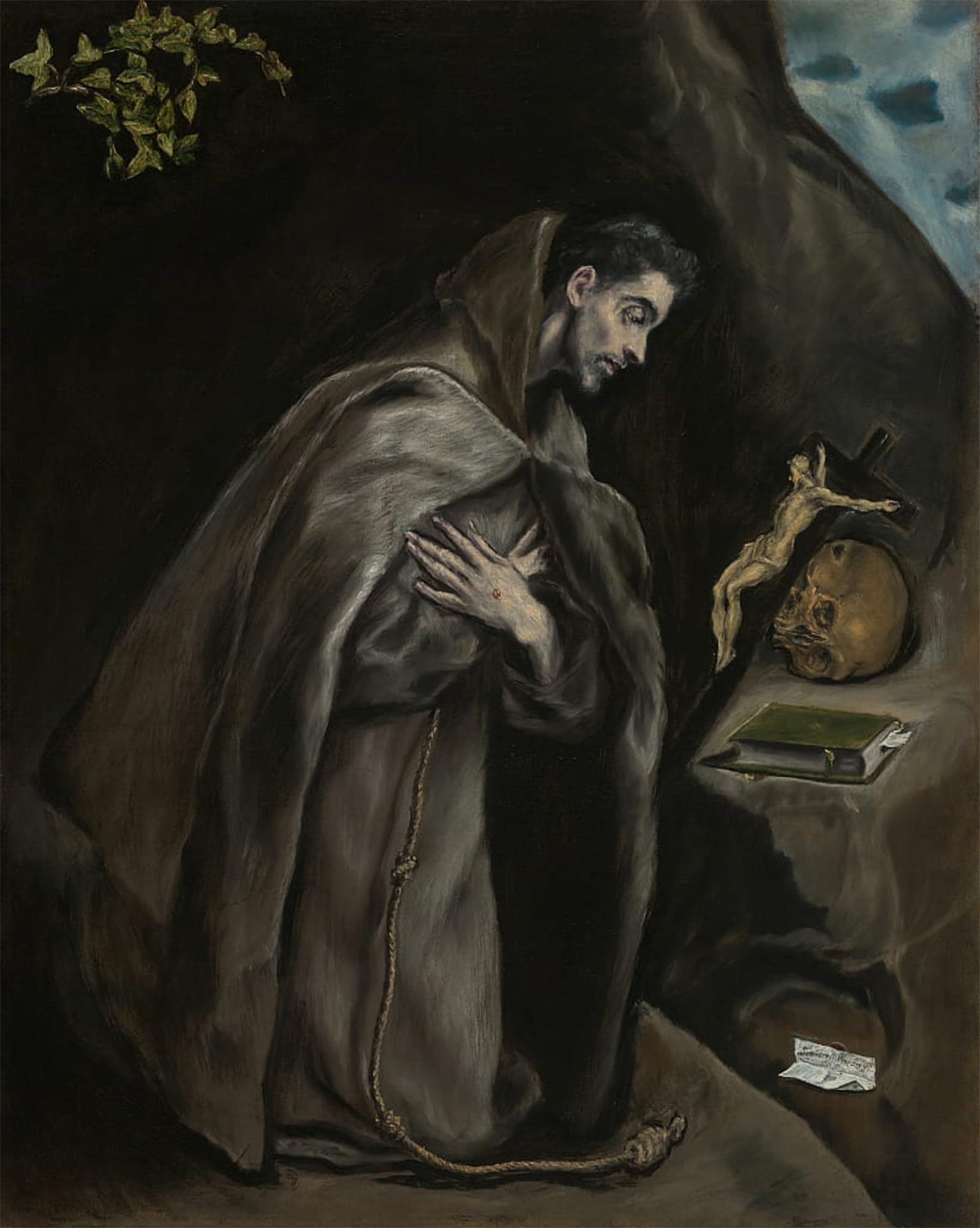 SERENDIPITP Retro Picture Poster Wall Art Pictures Painting Saint Kneeling in by El Greco Wall Art Canvas Print for Wall Decor 60x90cm
