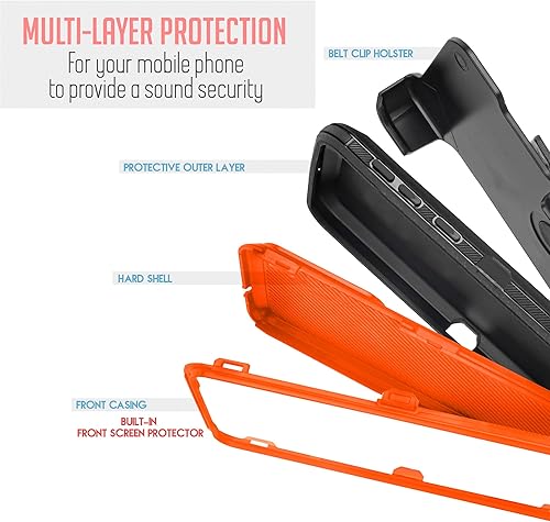 Miniatura 9 de Compatible con Celero 5G Plus 2023 de 7.0 pulgadas (solo versión Plus), funda con protector de pantalla integrado, clip giratorio para cinturón,