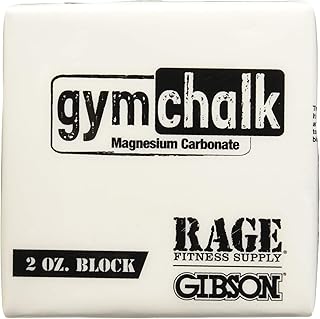 Rage Fitness Gibson Athletic Premium Block Gym Chalk, 1Lb, Consists of (8) 2 oz Blocks, Magnesium Carbonate, Gymnastics, W...