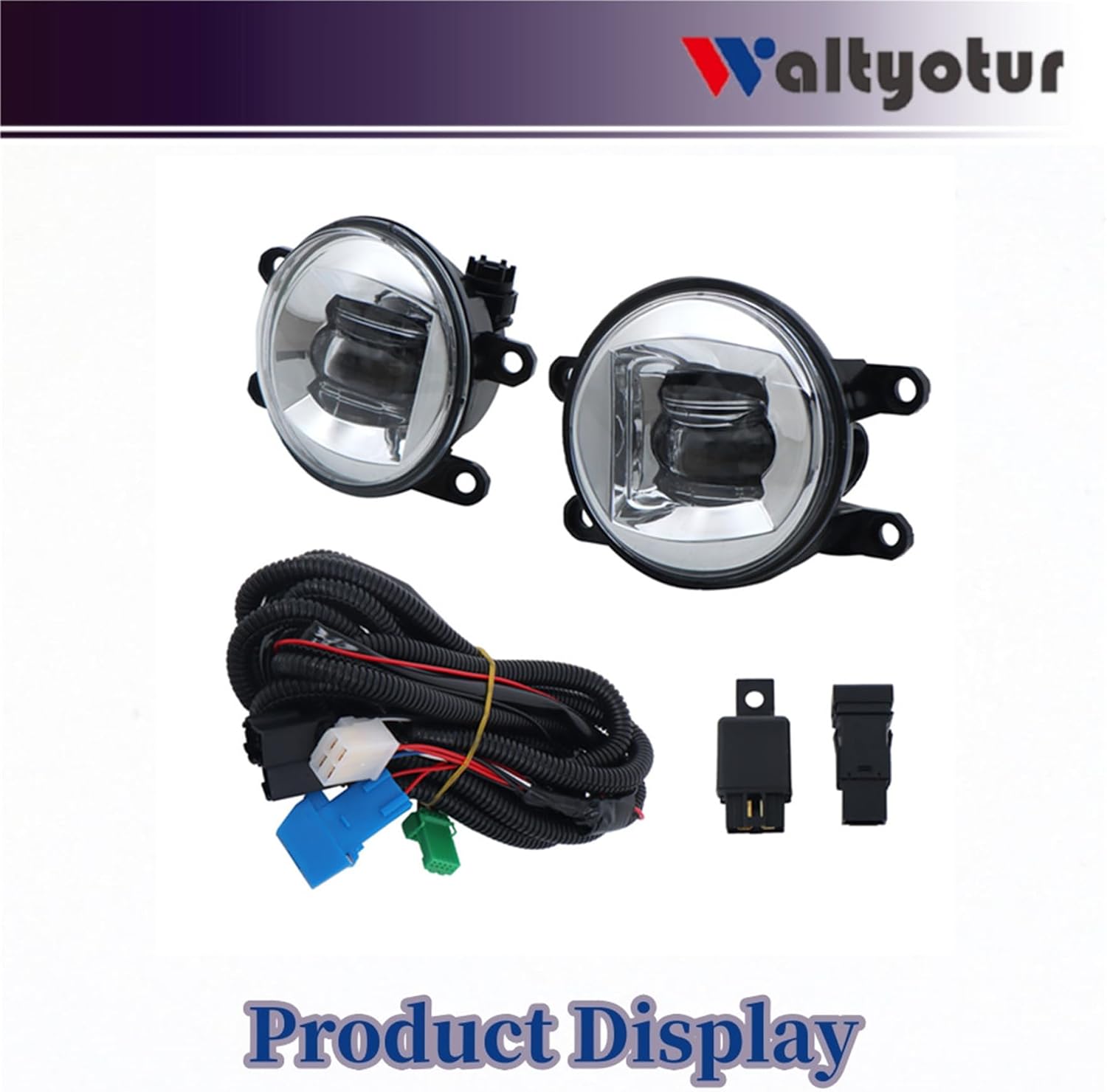 waltyotur Pair of Driver Left and Passenger Right Side Replacement for Sienna 2021 2022 2023 Fog Lights with Wiring Harness & Switch Driving Fog Lamps