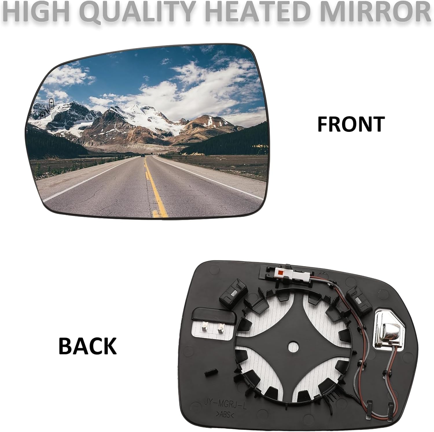 Left Diver Side Mirror Replacement for Ford Edge 2015 2016 2017 2018 2019 - Left Side Mirror Glass, Rear View Mirrors Glass with Power Heated