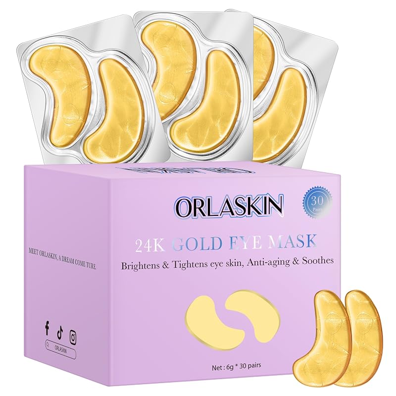 Máscara para a região dos olhos ORLASKIN com ouro 24K, 30 pares