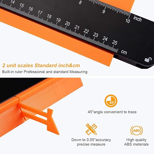 Miniatura 3 de BS ONE Medidor de contorno, duplicador de contorno de 10 y 5 pulgadas con cerradura, regalos de Navidad para hombres, medidores de perfil de