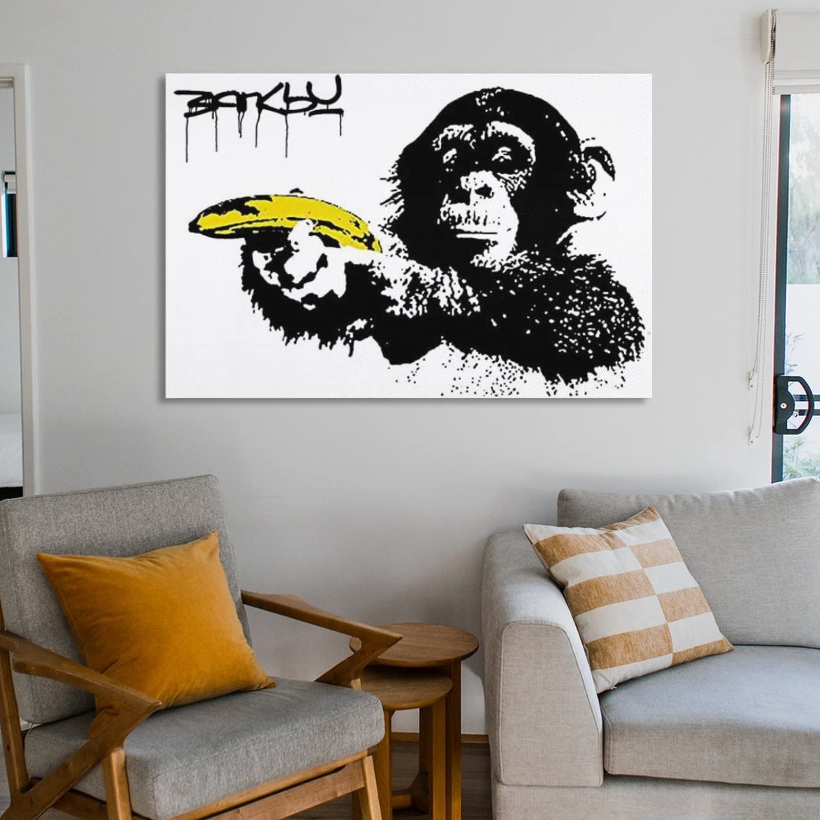 Amazon.co.jp: Banksy バンクシーモンキーウィズバナナガン ポスター