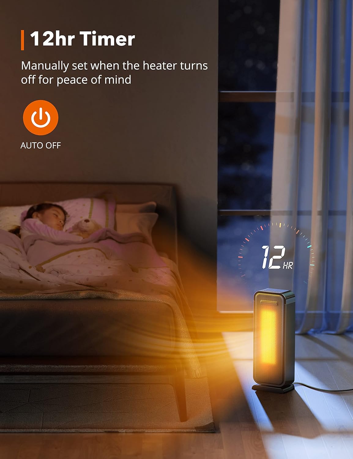 review Space Heater, PARIS RHÔNE 1500W Electric Heater with 70° Oscillation 12H Timer 3 Modes, Thermostat Tip-Over Protection, 24H Auto-Off Quiet Ceramic Heater With Remote for Bedroom, Office & Indoor Use