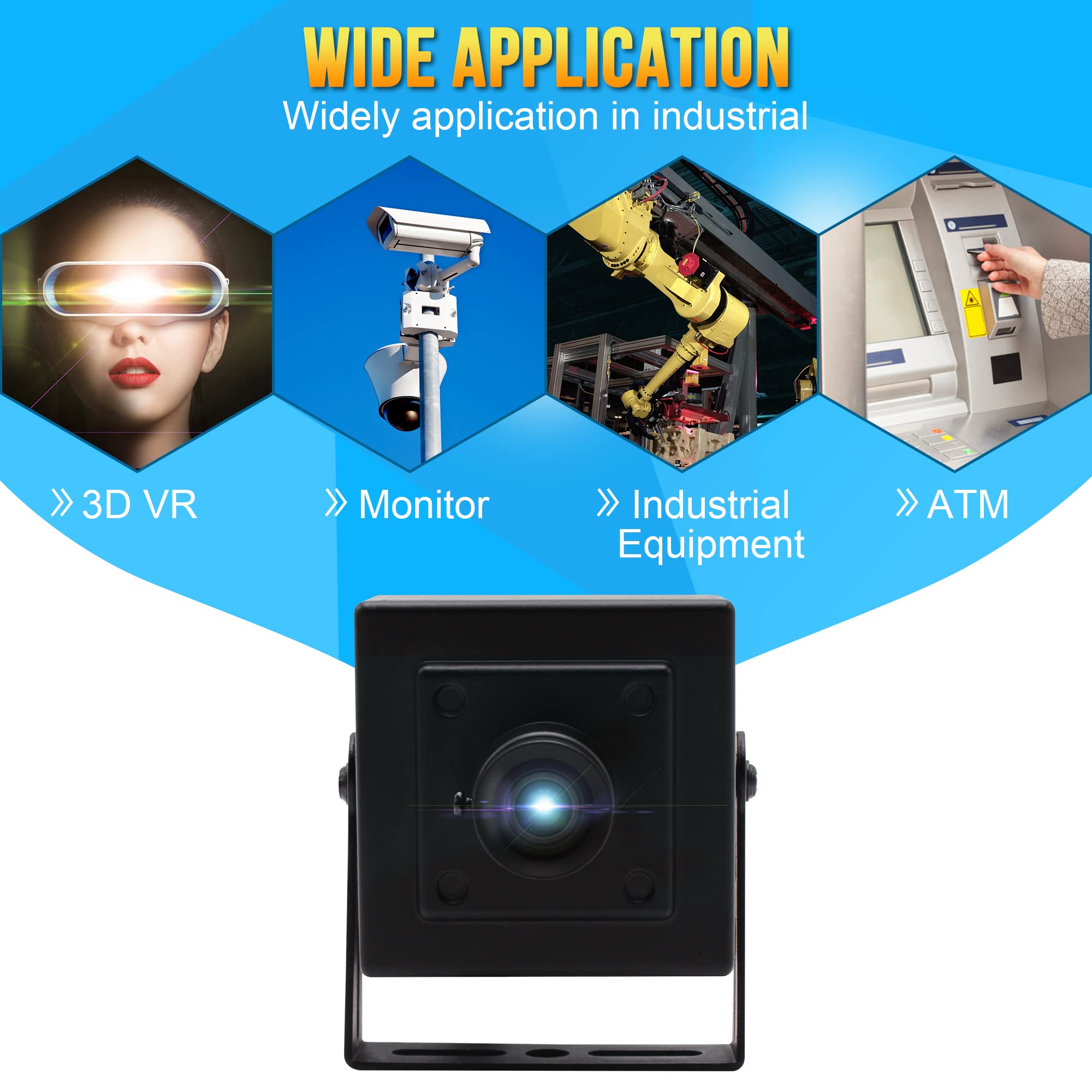 ELP Cámara web USB 3.0 de 2 MP, sensor IMX291, 1080P a 50 fps, lente de 100°, Plug & Play, compatible con Windows/Android/Linux/MacOS