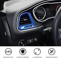 Vista 2 de Voodonala para Dodge Challenger 2015-2021, accesorio de recorte para salida de aire de la consola central (Azul, 4 piezas)