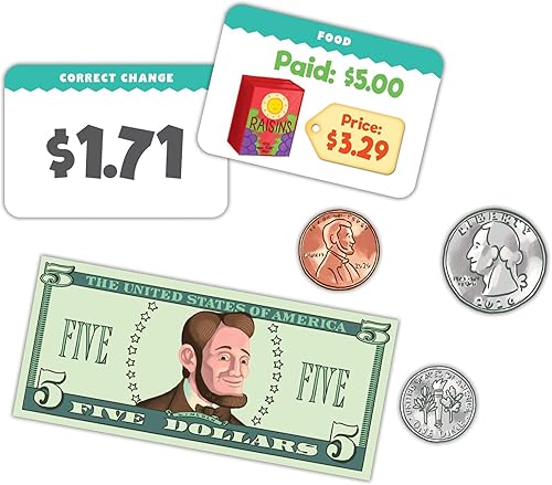 Miniatura 3 de eeBoo Juego de hacer cambios, desarrolla habilidades matemáticas y prácticas de dinero, juego educativo que permite que se formen habilidades,