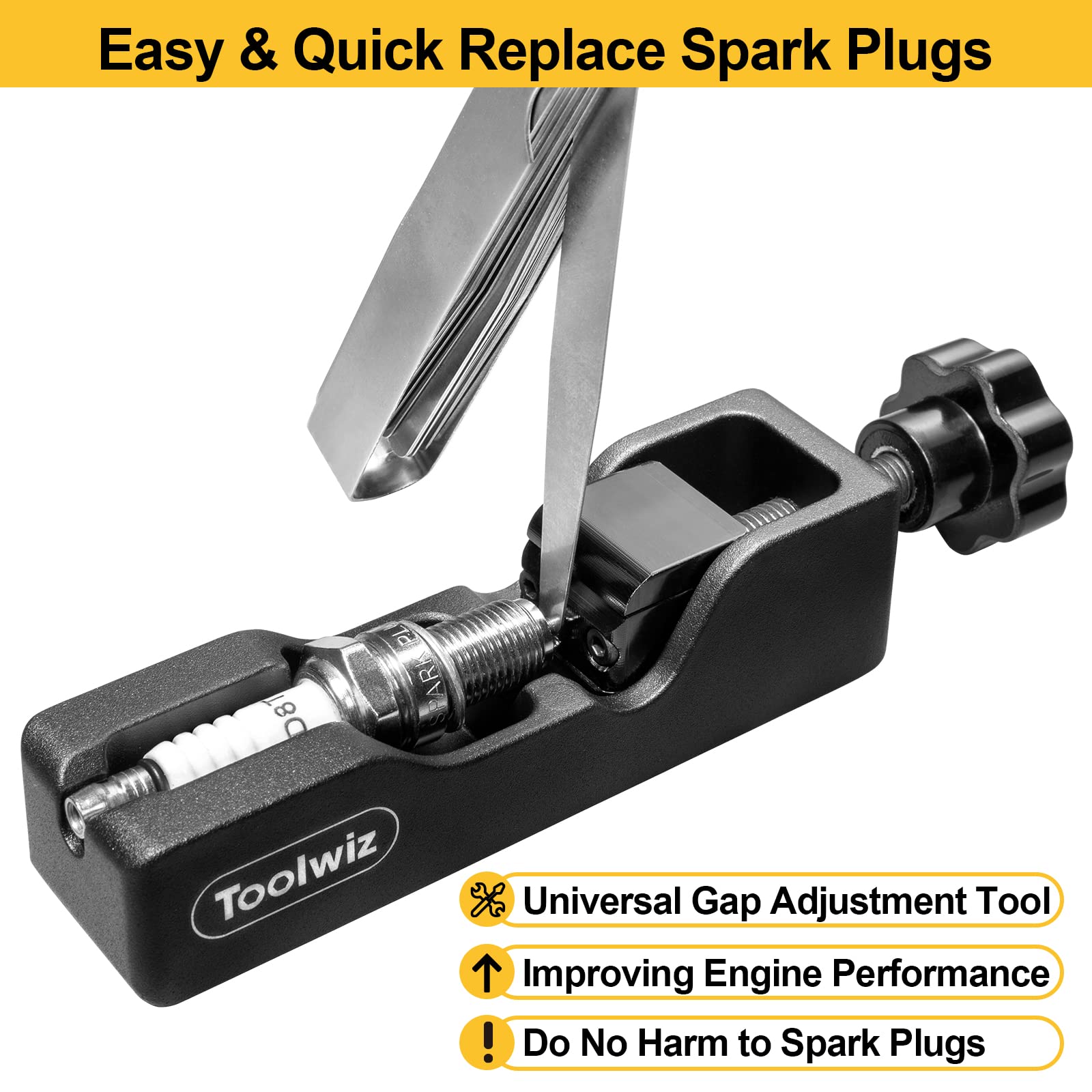 Spark Plug Gap Gauge 16-Blade Feeler Gauge Set - Bent Tip Metric & Imperial Gap Measuring Tool Precision Thickness Measurement Tools For Mechanics