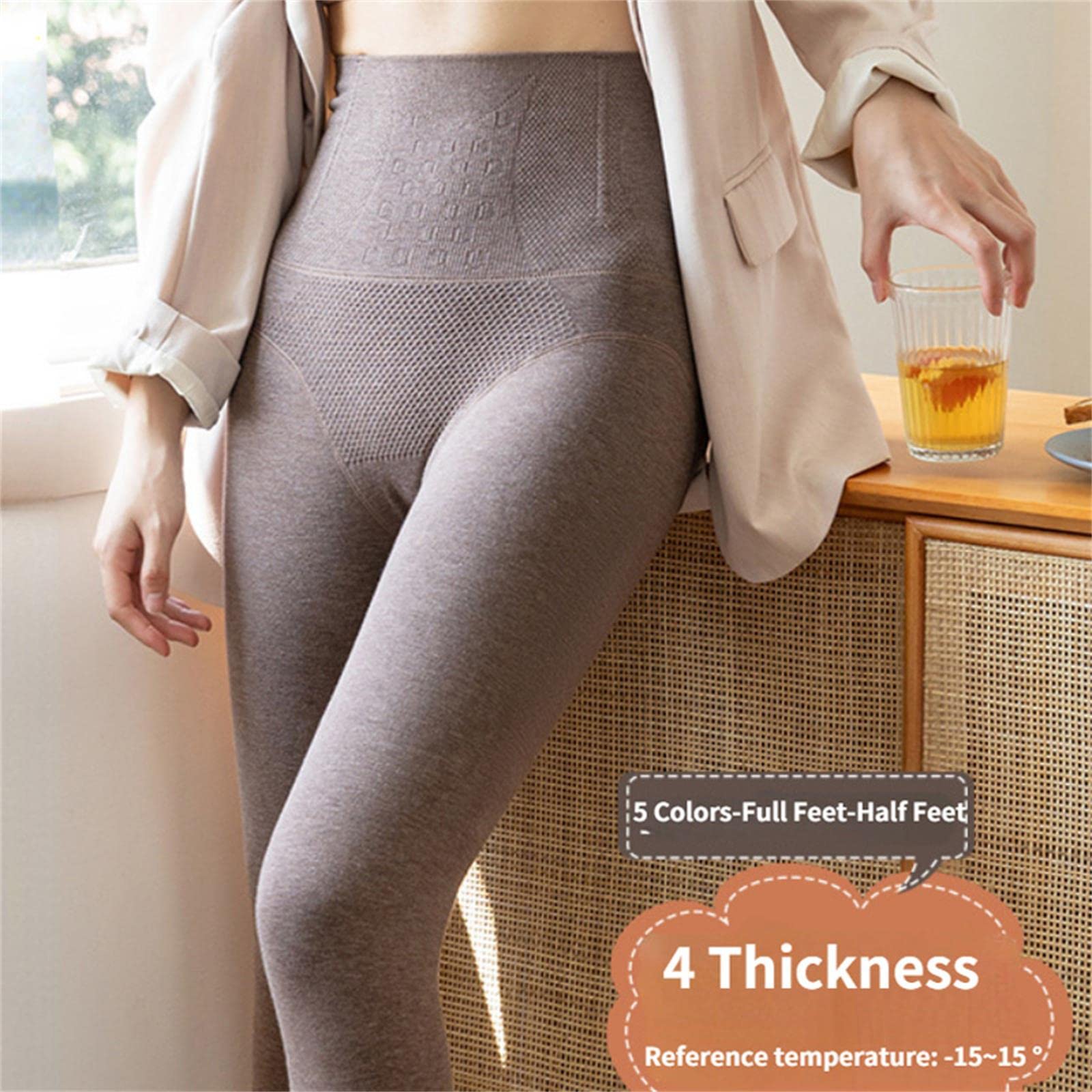 Collant da Donna Pantaloni da Donna Inverno Peli di Peluche Alte Cintura Foderato Calze Termiche