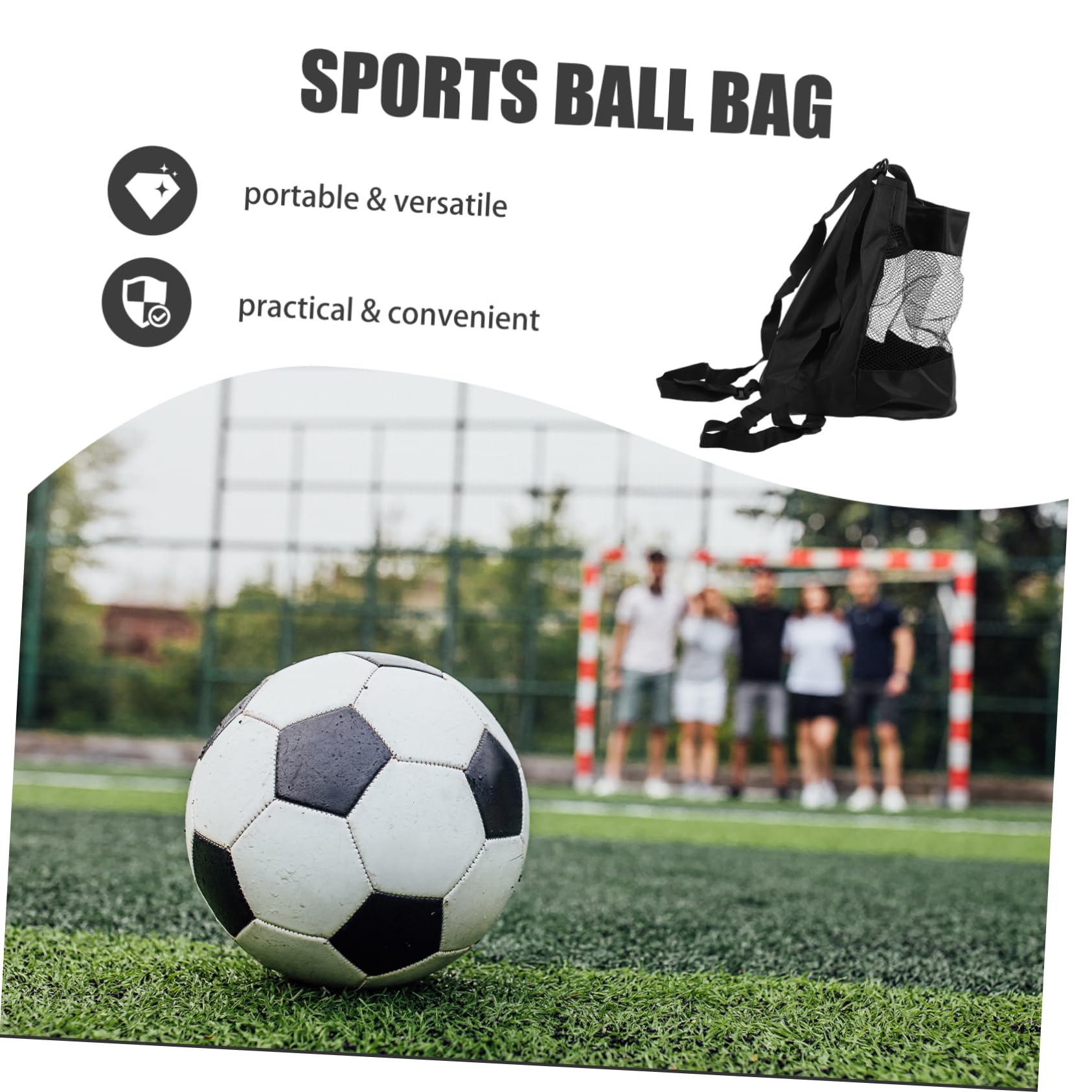 Mipcase Portable Mesh Bag for Soccer Basketball Volleyball Durable Net Bag for Storing Sports Balls for Gyms and Teams Versatile Use