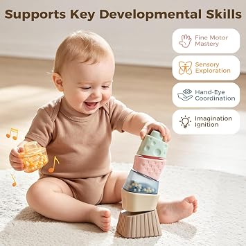 Baby Rattles & Teethers Set, Baby Toys 0-6 Months, Teething Toys 3-6 Months