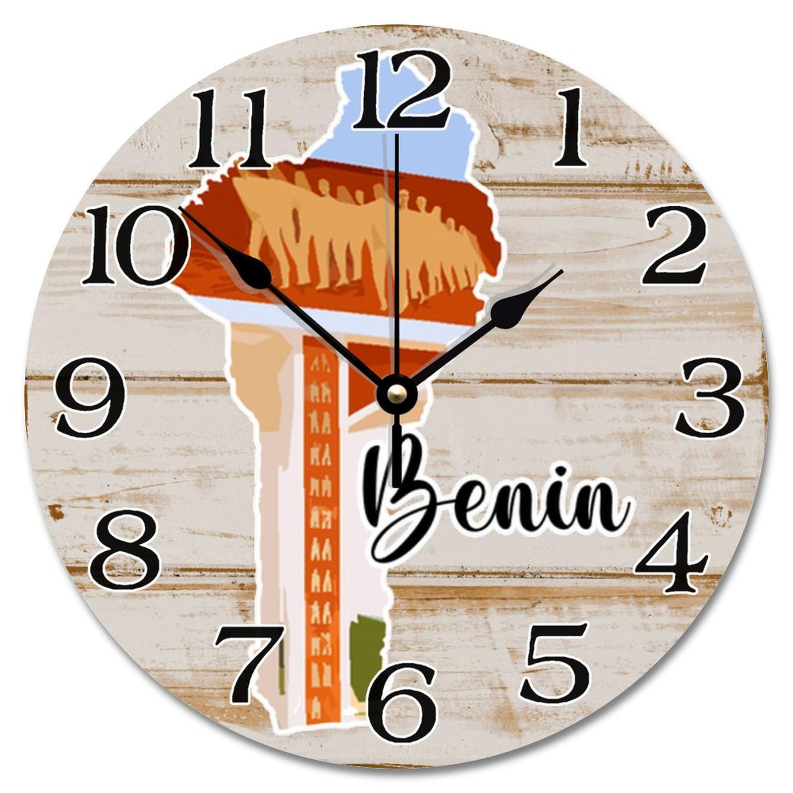 Horloge murale Bénin sans tic-tac pour chambre à coucher calme