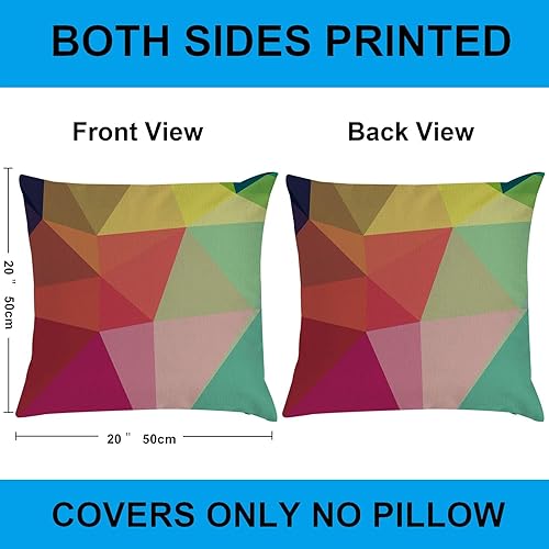 Miniatura 9 de EZVING - Juego de 4 fundas para cojín decorativo para sofá, 18x18 pulgadas, diseño de campanas, calcetines, árbol de navidad, de lino de algodón,