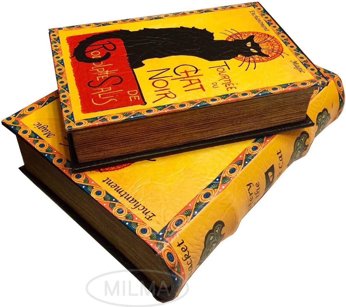 LE CHAT NOIR by Steinlen Black Cat Secret Book Box Set Jewelry Keepsake Trinket Box Tournee du Chat Noir Comes with Two Book Boxes