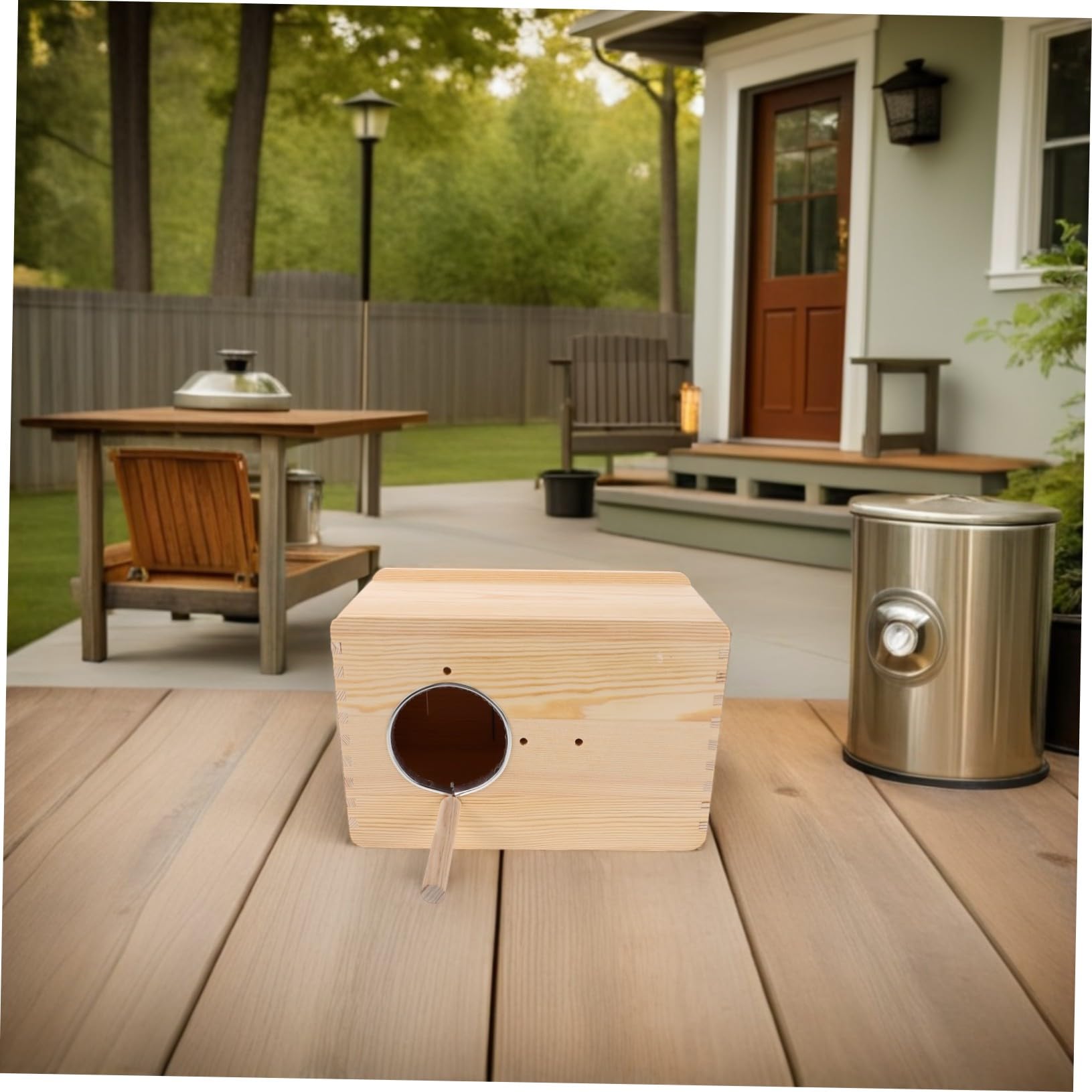 Caja Nido de Cría para Loros de Madera 25x18x15 Cm | Periquitos y Cacatúas, Casa Colgante para Agapornis, Bordes Lisos y Uso en Jardín o Patio